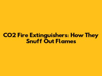 CO2 Fire Extinguishers: How They Snuff Out Flames