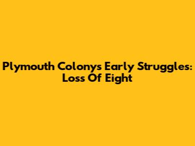 Plymouth Colony's Early Struggles: Loss Of Eight
